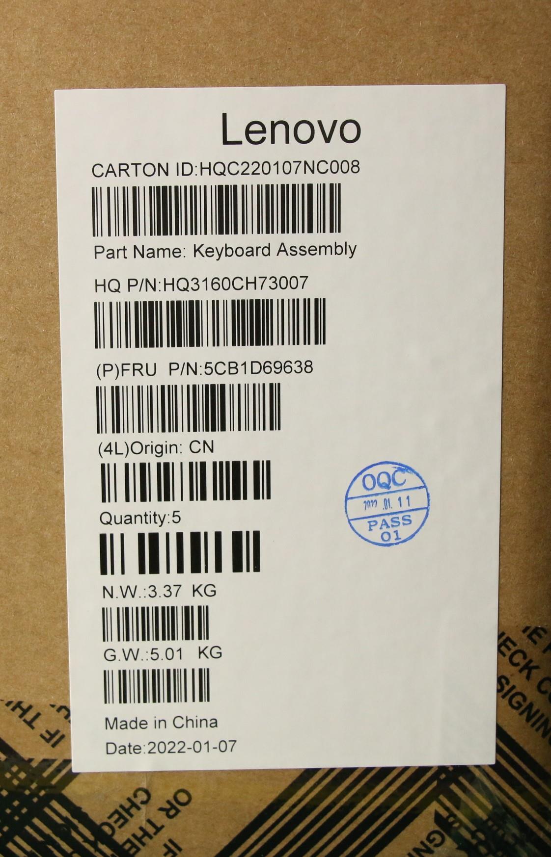 Lenovo Cover Upper Case Assembly Spa - 5CB1D69638