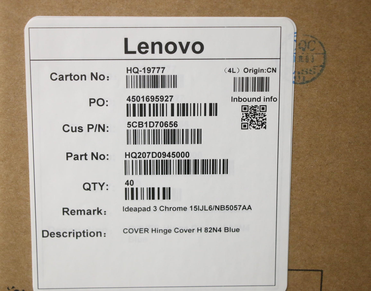 Lenovo Cover Hinge Cover H 82N4 Blue - 5CB1D70656