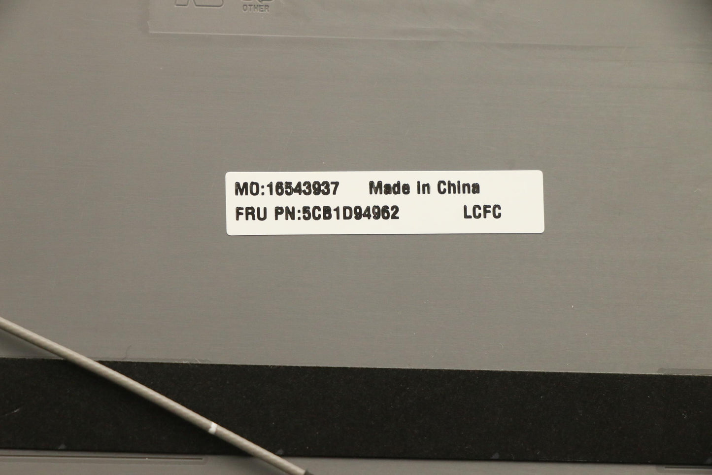 Lenovo - LCD Cover, Charcoal Gray - 5CB1D94962