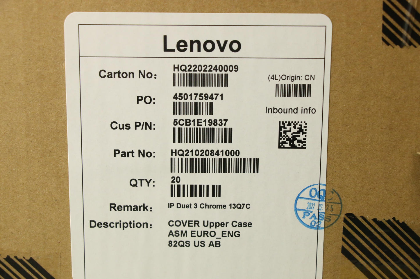 Lenovo Cover Upper Case Asm Euro_Eng - 5CB1E19837