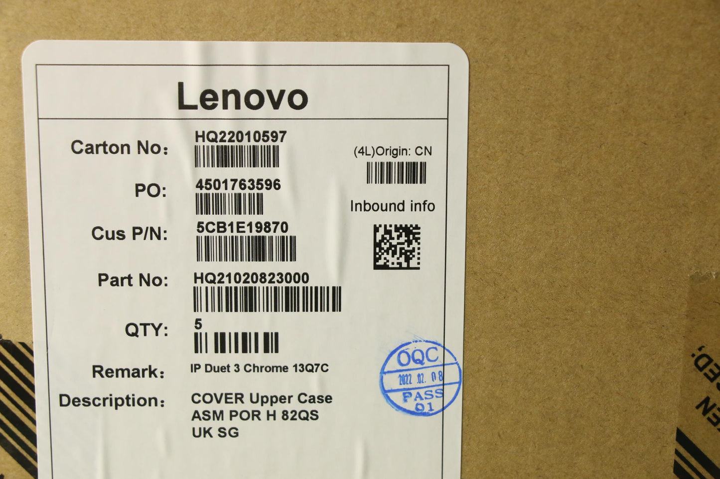 Lenovo Cover Upper Case Asm Por H 82Q - 5CB1E19870