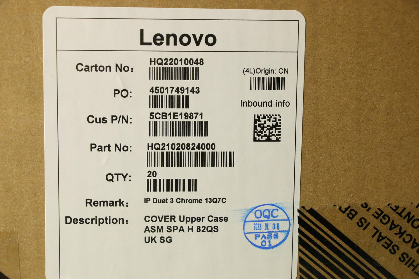 Lenovo Cover Upper Case Asm Spa H 82Q - 5CB1E19871
