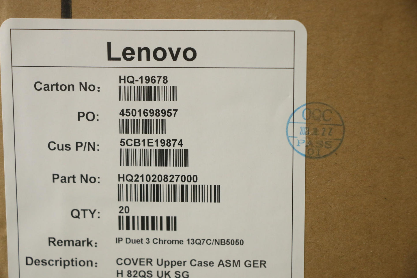 Lenovo Cover Upper Case Asm Ger H 82Q - 5CB1E19874