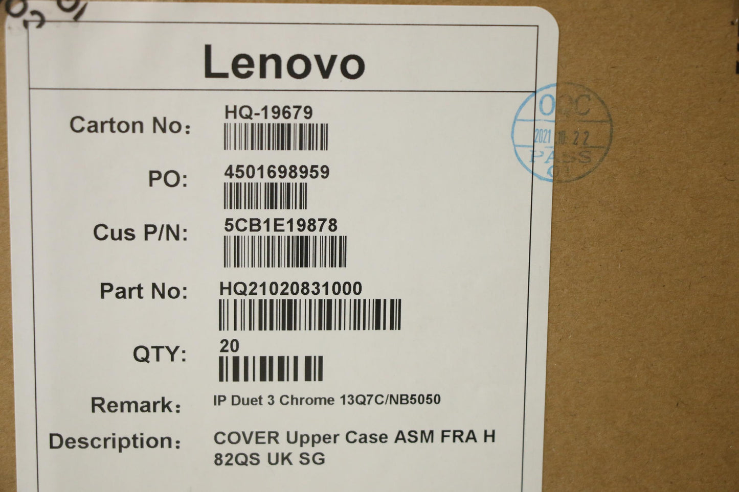 Lenovo Cover Upper Case Asm Fra H 82Q - 5CB1E19878