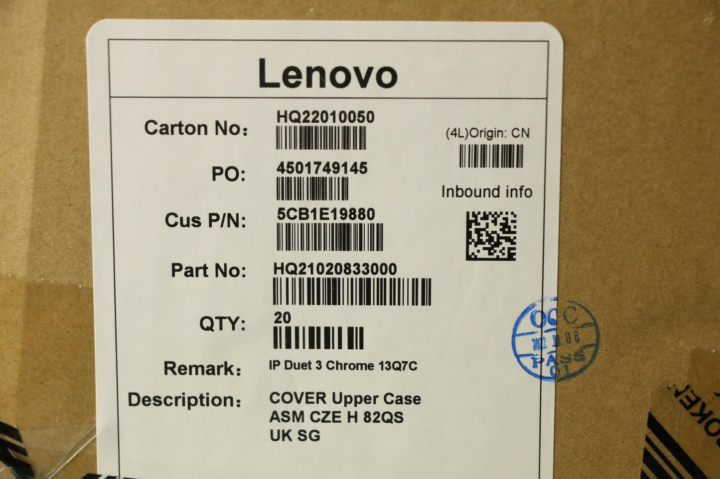 Lenovo Cover Upper Case Asm Cze H 82Q - 5CB1E19880