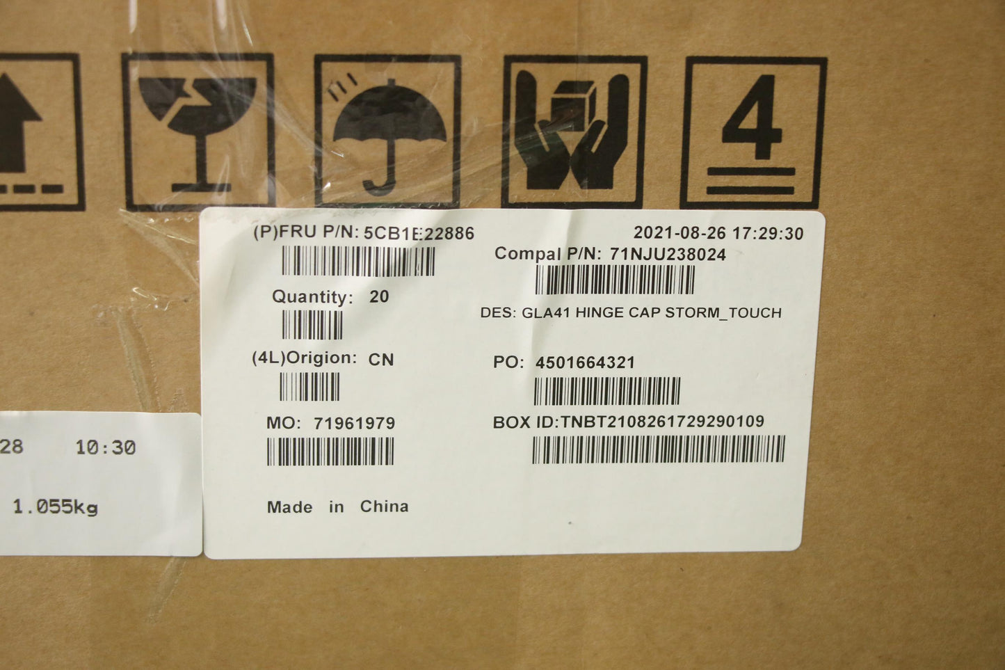 Lenovo Hinge Cover, Storm Grey, for Touchscreen - 5CB1E22886