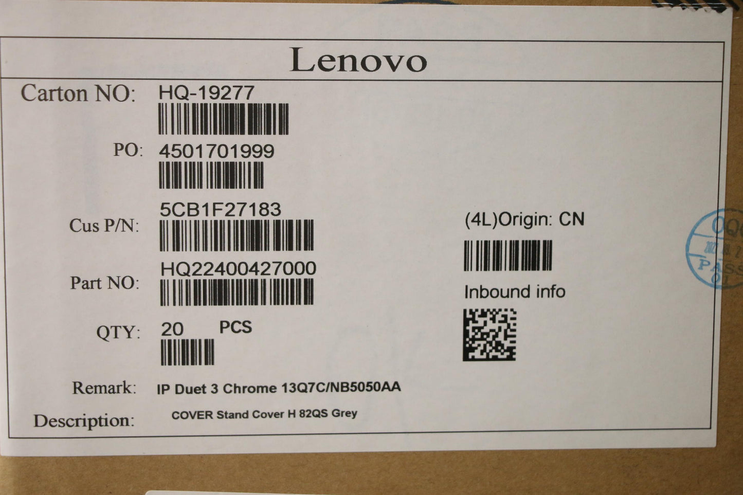 Lenovo Cover Stand Cover H 82Qs Grey - 5CB1F27183