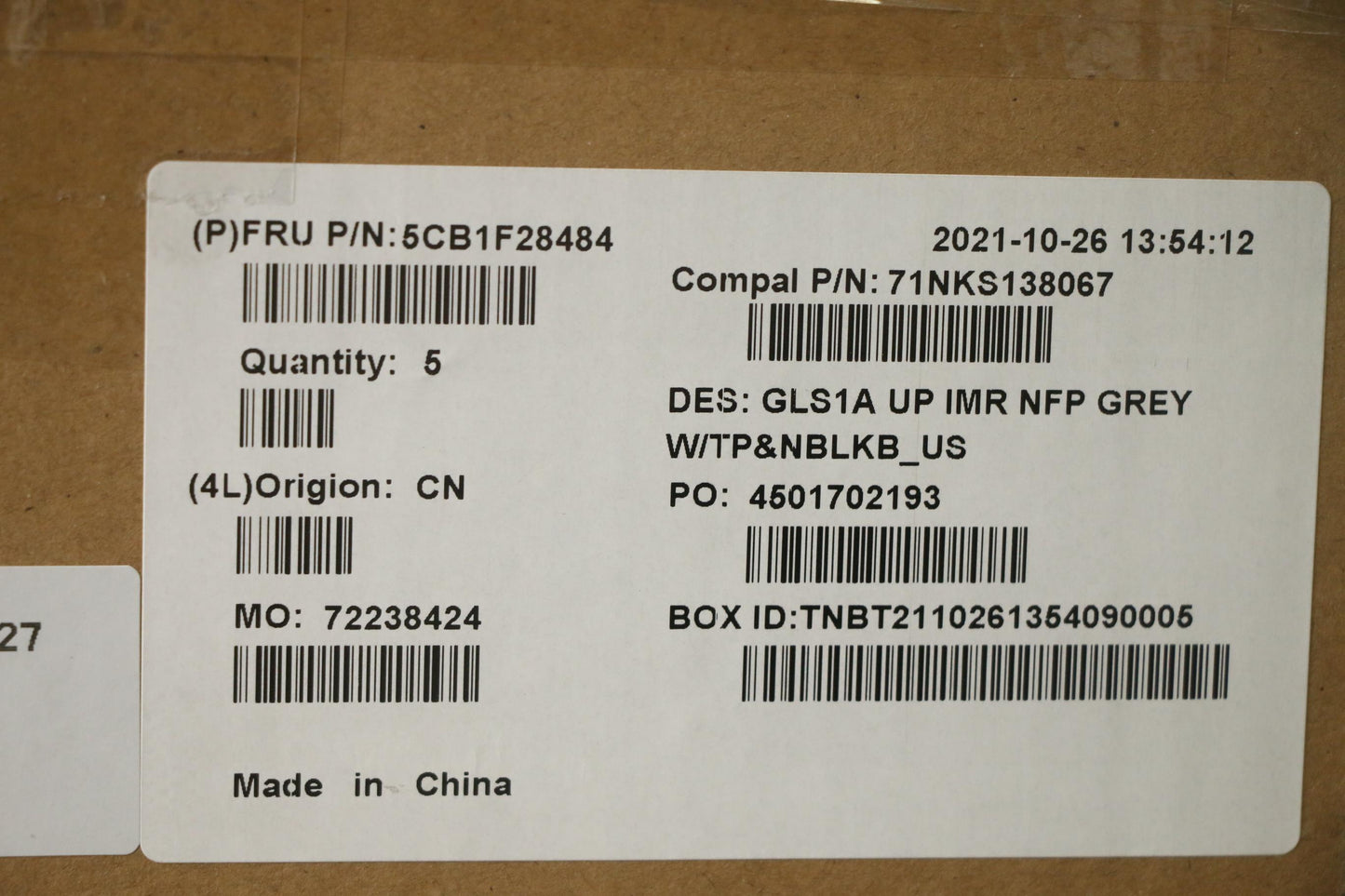 Lenovo Cover Uppercaseassembly Eng C8 - 5CB1F28484