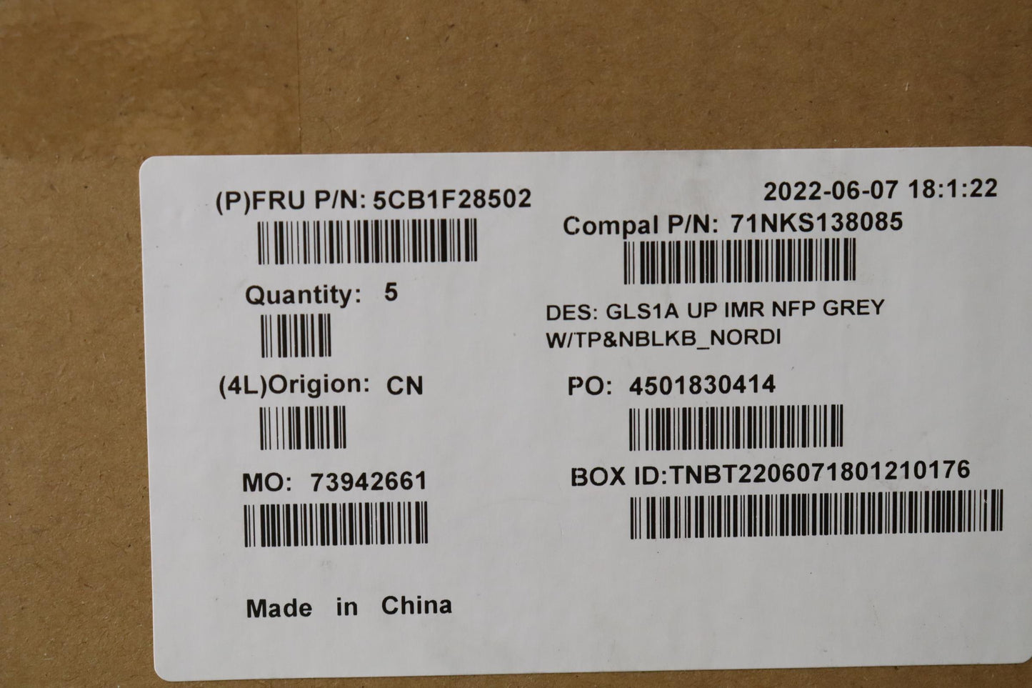 Lenovo Cover Uppercaseasmnordic C82R0 - 5CB1F28502
