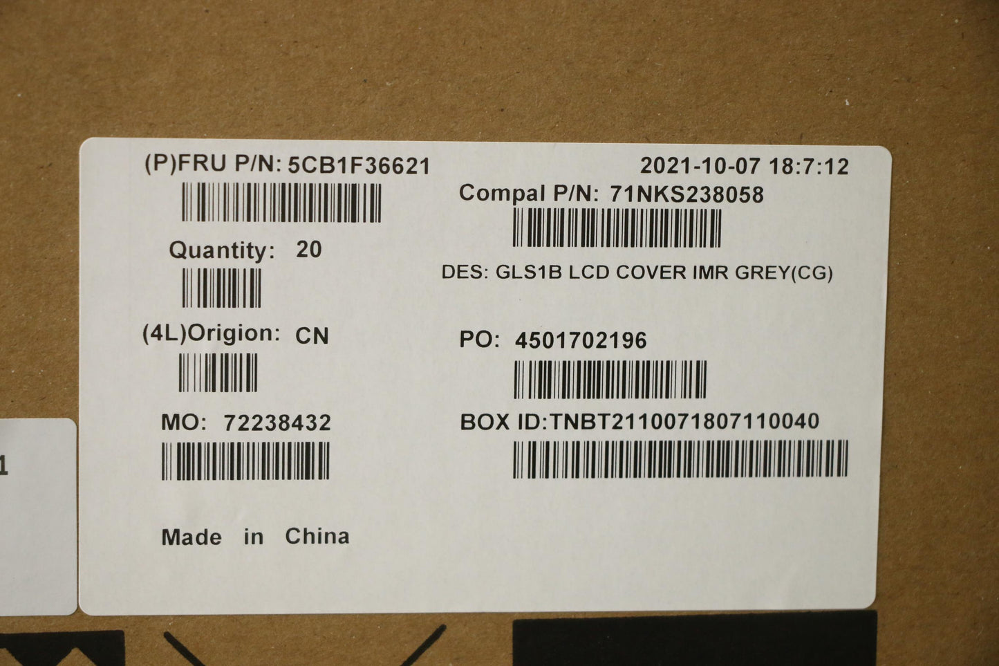 Lenovo Cover Lcd Cover C 82R1 Grey - 5CB1F36621