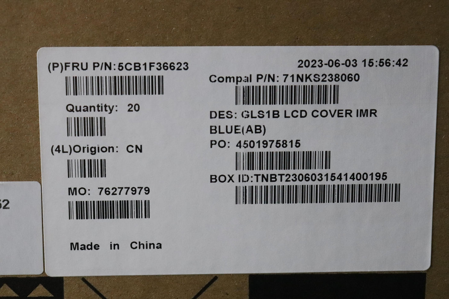 Lenovo Cover Lcd Cover C 82R1 Blue - 5CB1F36623