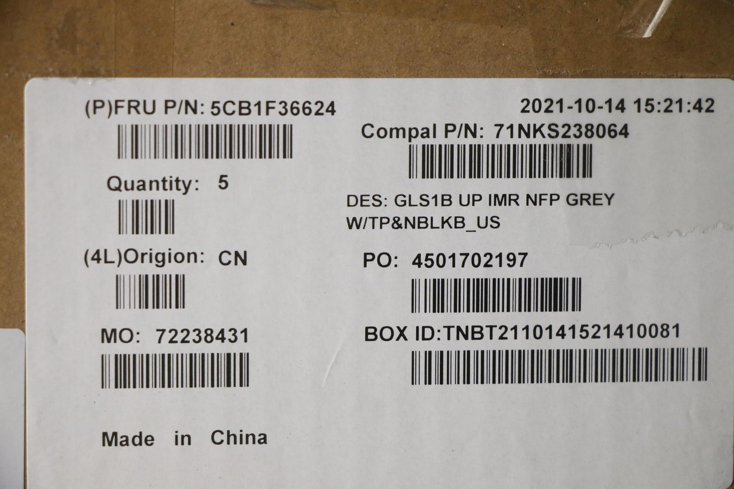 Lenovo Cover Uppercaseassembly Eng C8 - 5CB1F36624