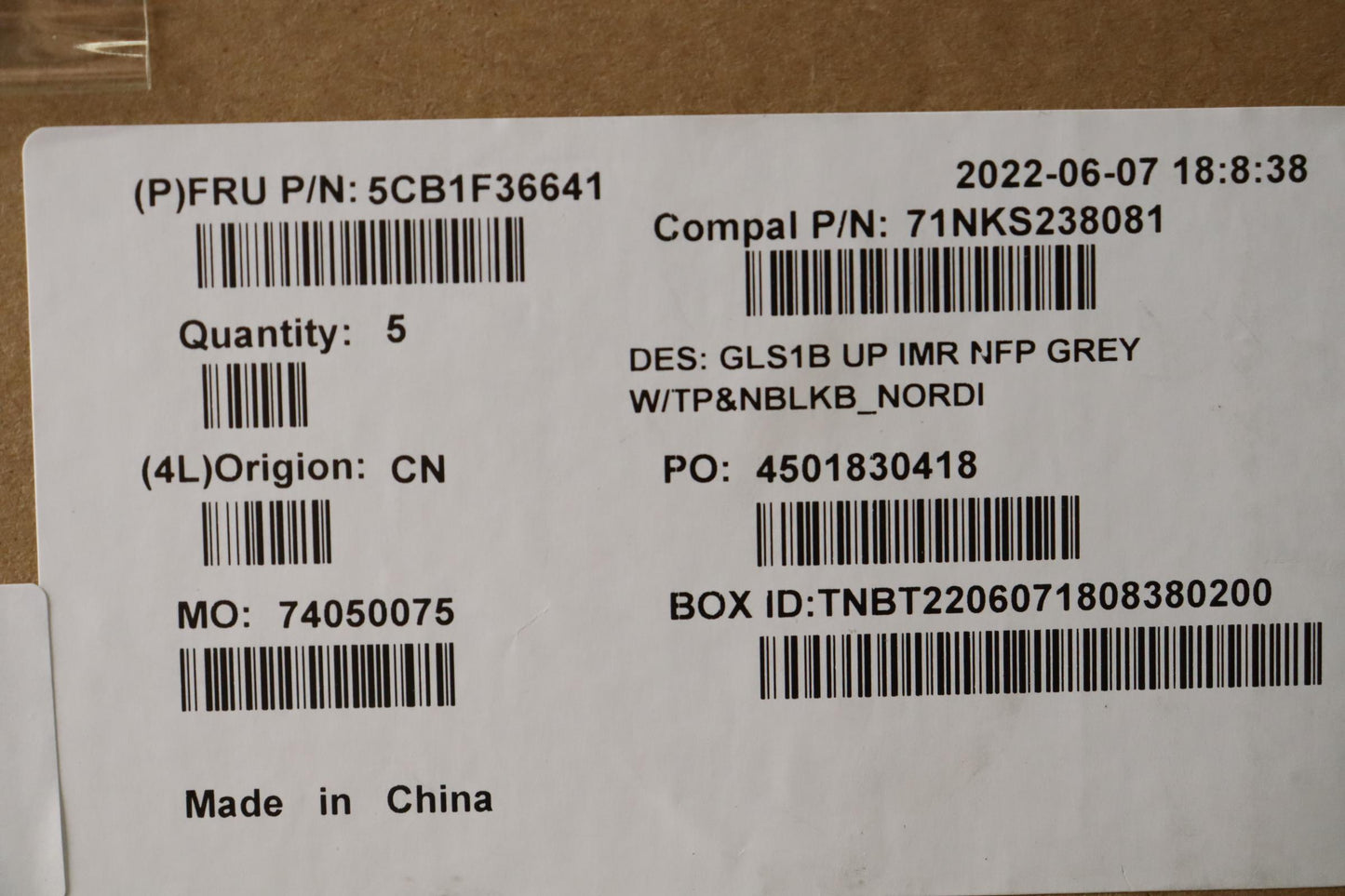 Lenovo Cover Uppercaseasmnordic C82R1 - 5CB1F36641