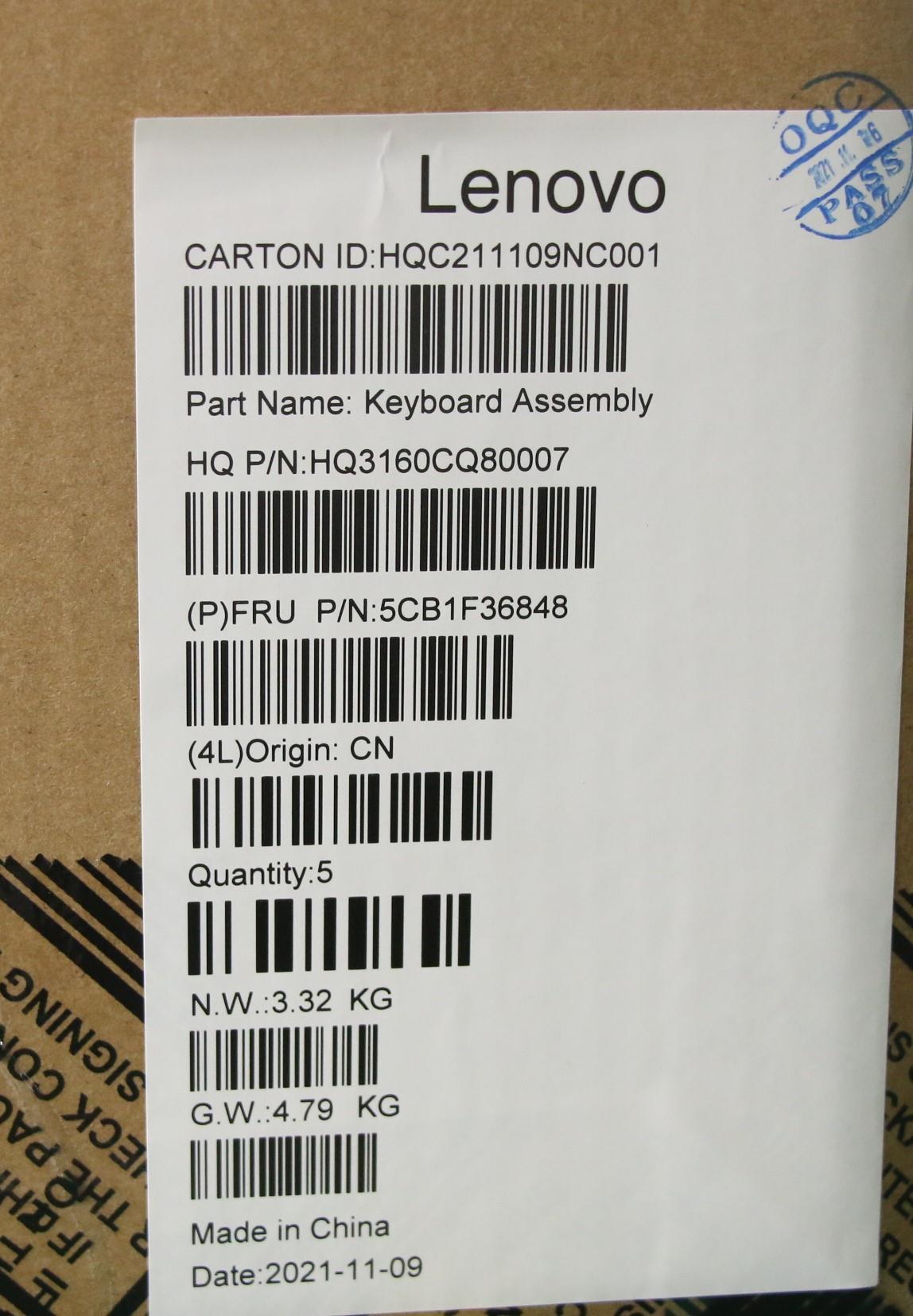 Lenovo Cover Upper Case Assembly Eng - 5CB1F36848