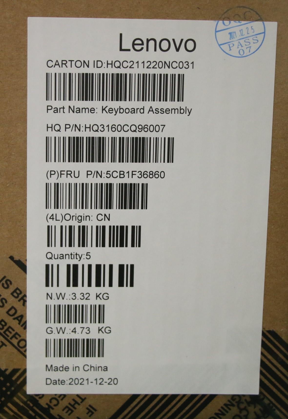 Lenovo Cover Upper Case Assembly Jpn - 5CB1F36860