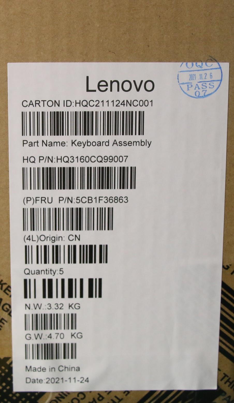 Lenovo Cover Upper Case Assembly Nord - 5CB1F36863