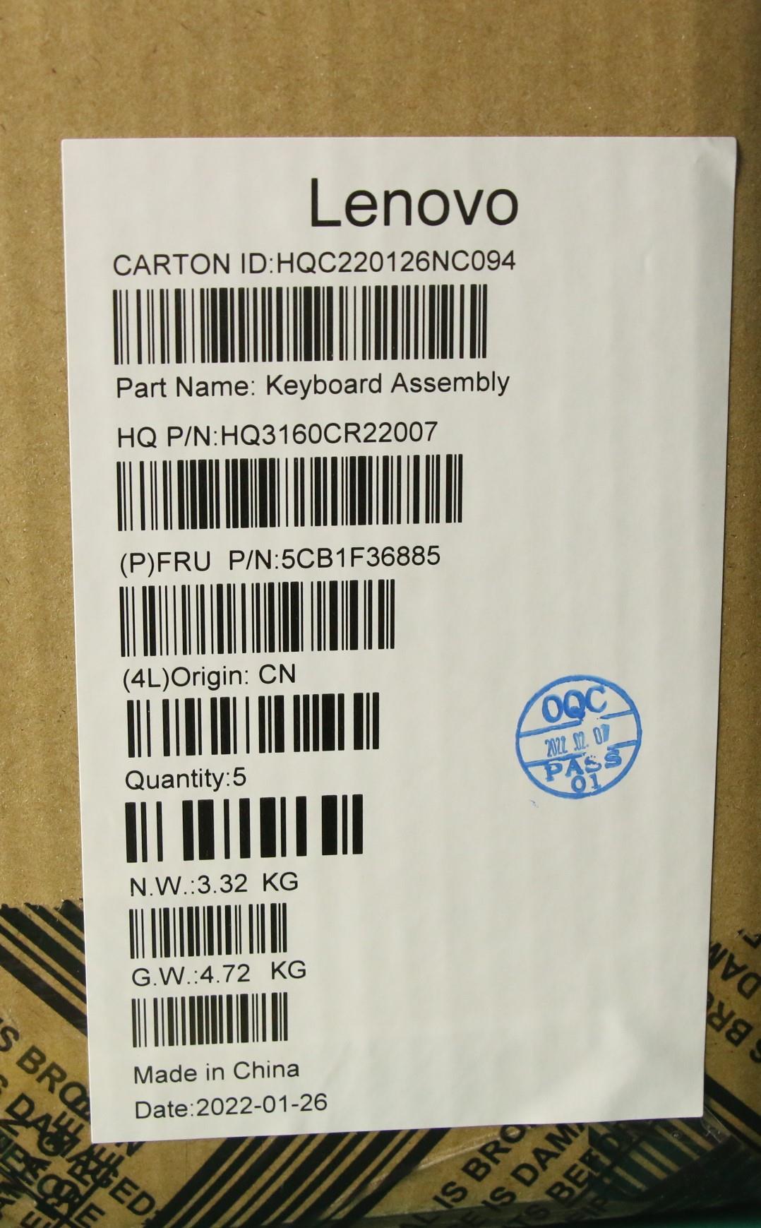 Lenovo Cover Upper Case Assembly Ger - 5CB1F36885