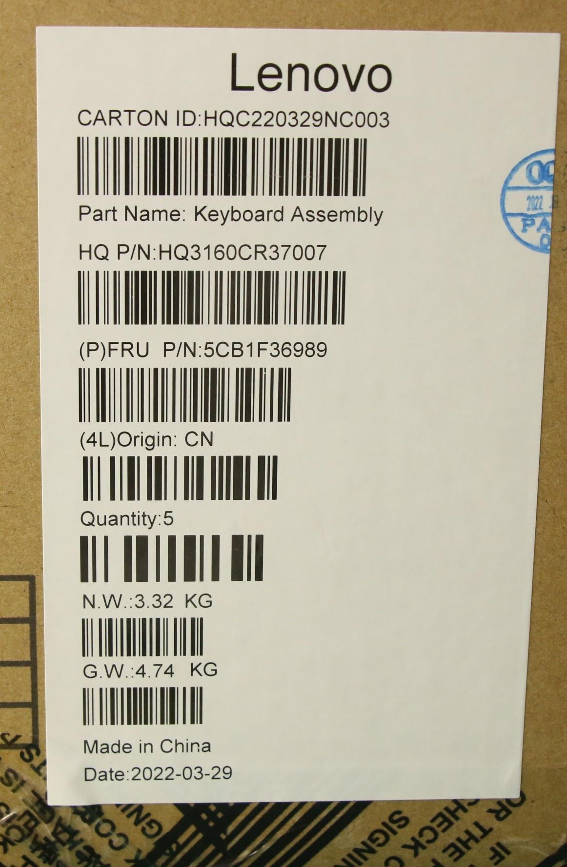 Lenovo Cover Upper Case Assembly Sws - 5CB1F36989
