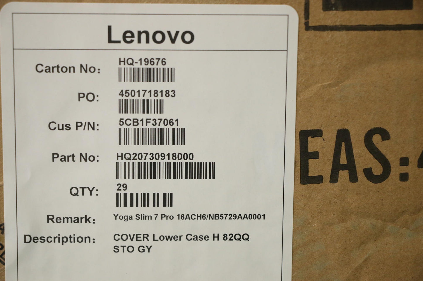 Lenovo Cover Lower Case H 82Qq Sto Gy - 5CB1F37061