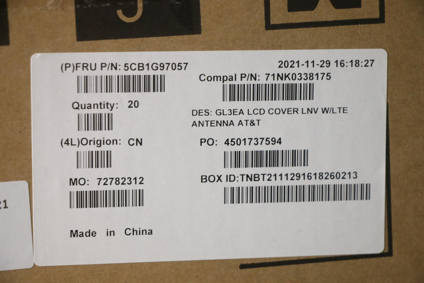 Lenovo Cover Fru Cover A Cover_Lnv Lt - 5CB1G97057