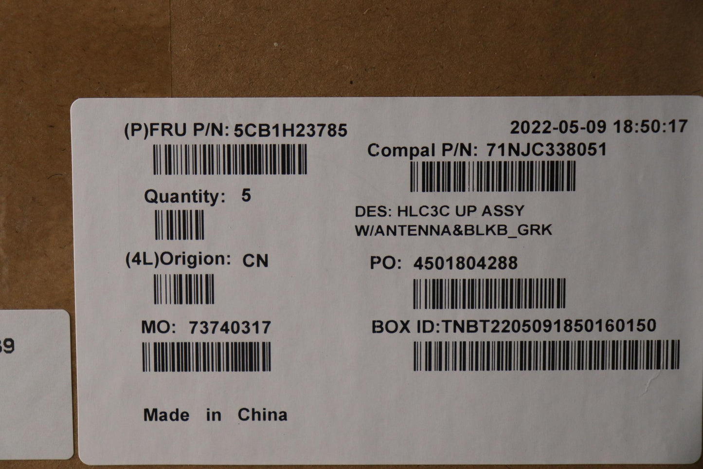 Lenovo Cover Upper Case Assembly Gre - 5CB1H23785