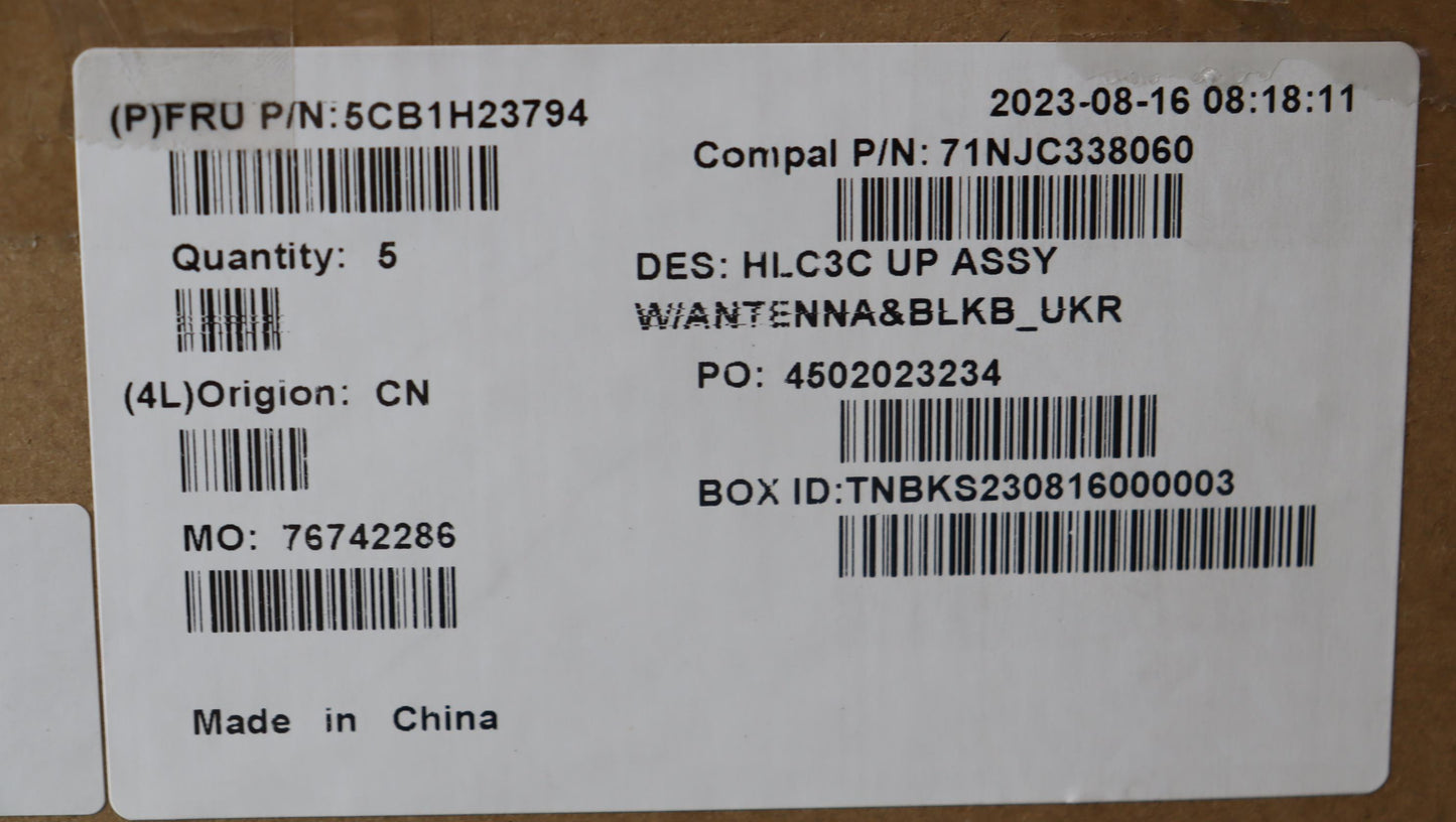 Lenovo Cover Upper Case Assembly Ukr - 5CB1H23794