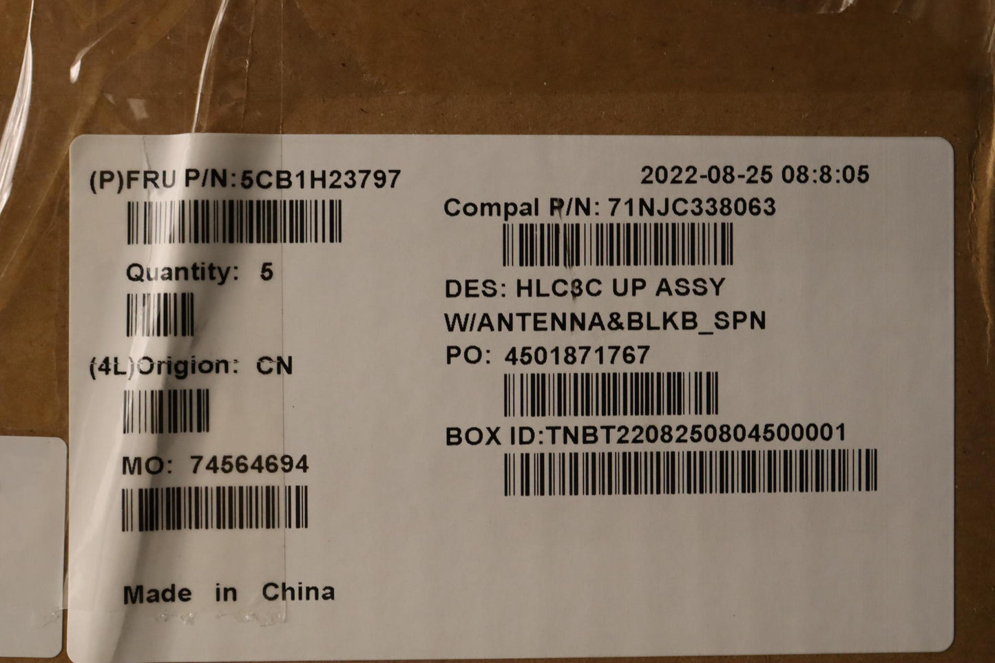 Lenovo Cover Upper Case Assembly Spa - 5CB1H23797