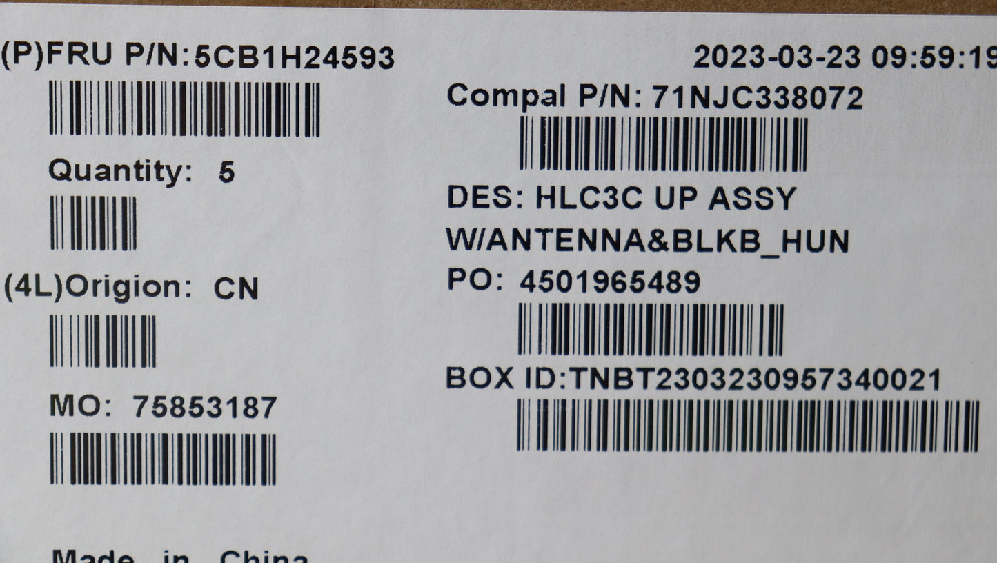 Lenovo Cover Upper Case Assembly Hun - 5CB1H24593