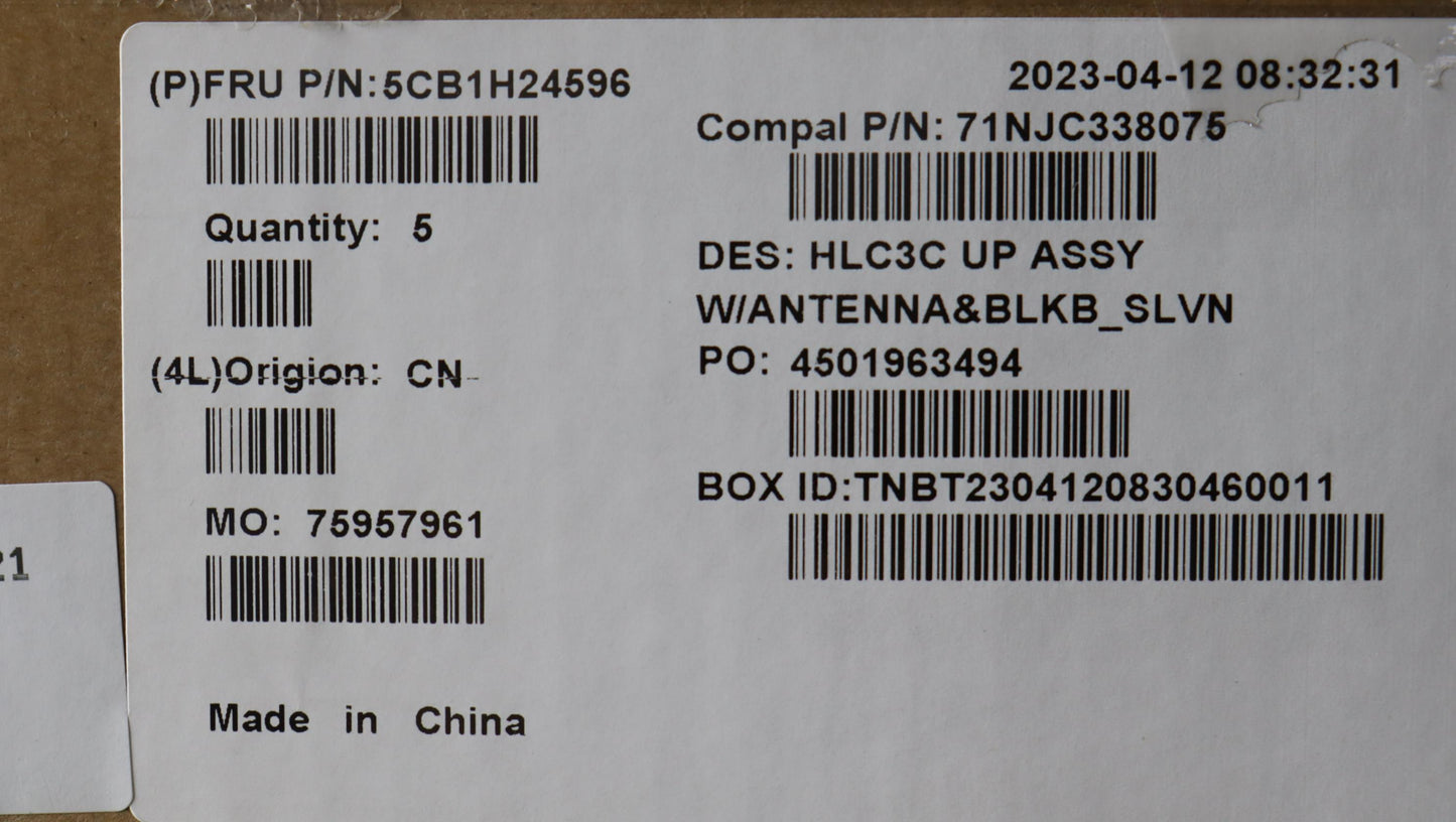 Lenovo Cover Upper Case Assembly Slv - 5CB1H24596