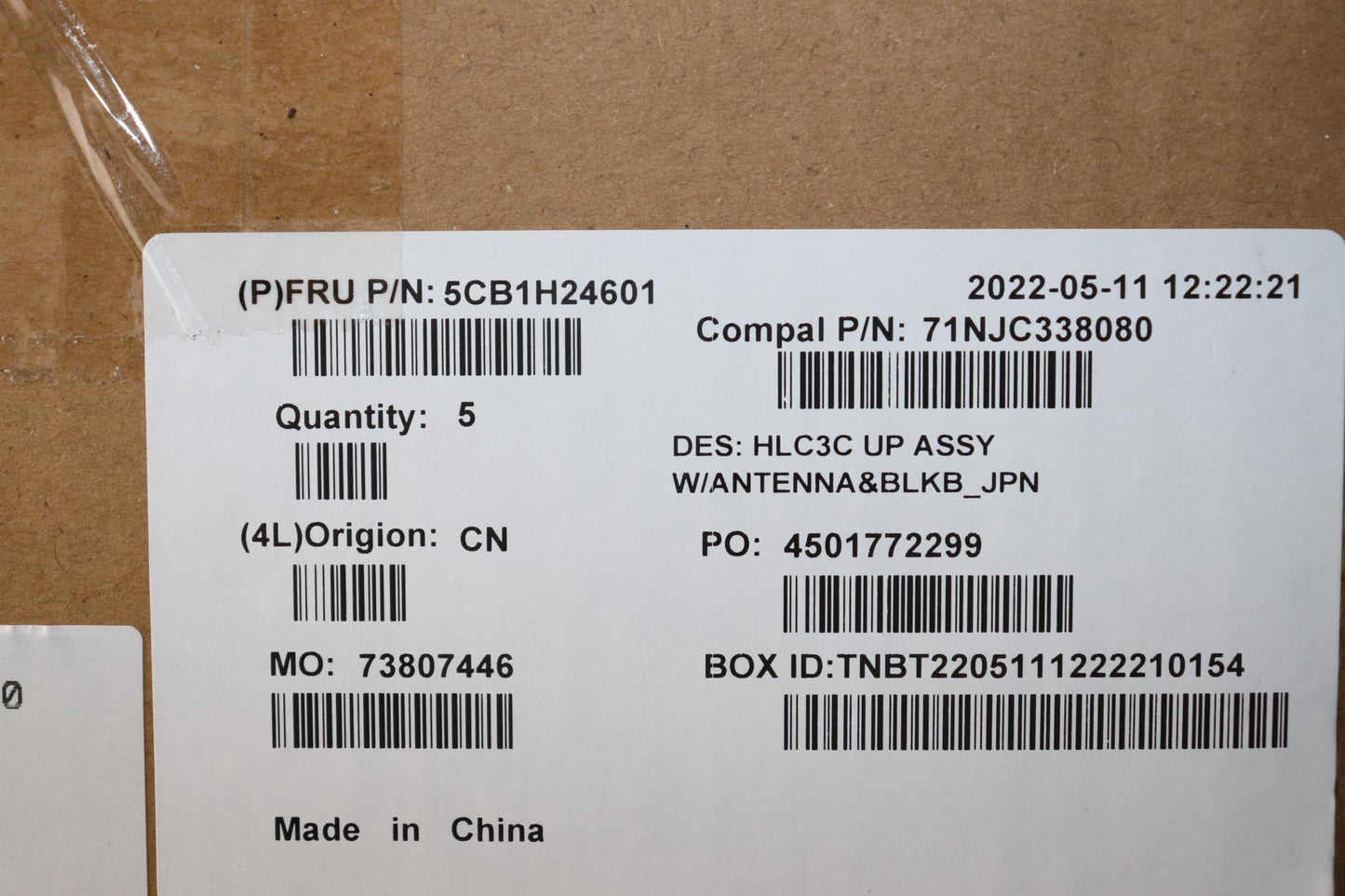 Lenovo Cover Upper Case Assembly Jpn - 5CB1H24601