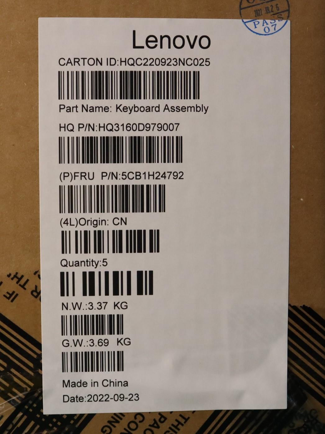 Lenovo Cover Upper Case Assembly Nord - 5CB1H24792