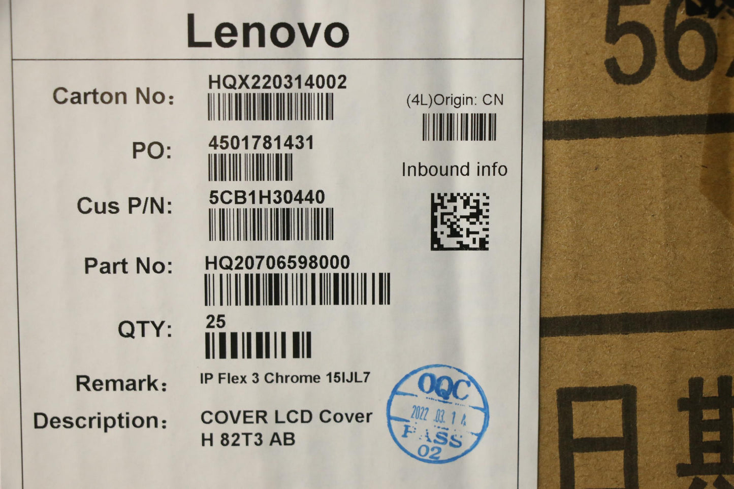 Lenovo Cover Lcd Cover H 82T3 Ab - 5CB1H30440