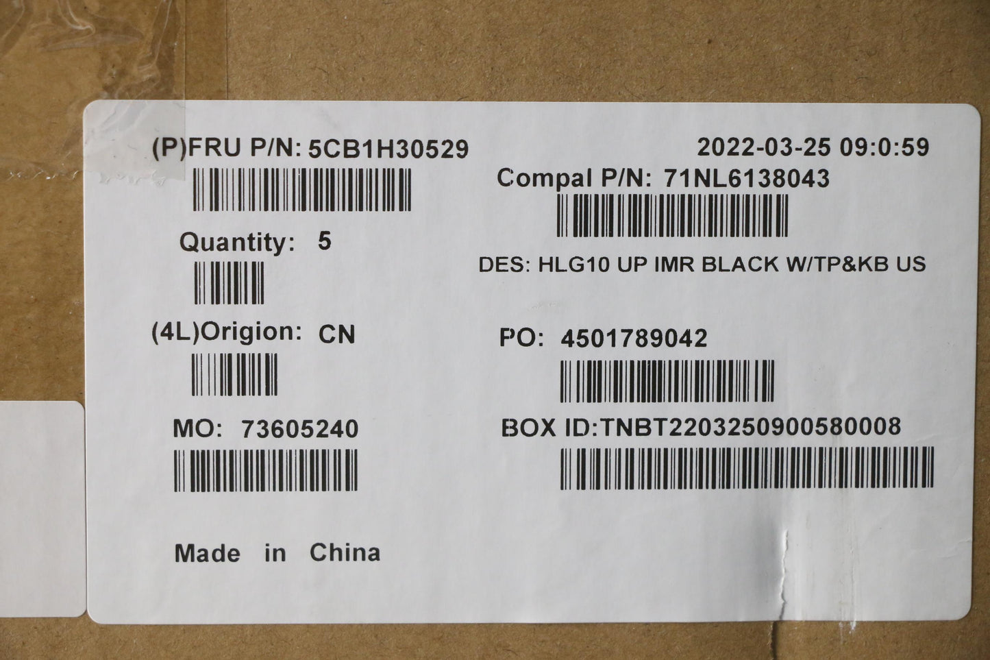 Lenovo Cover Upper Case Assembly Eng - 5CB1H30529