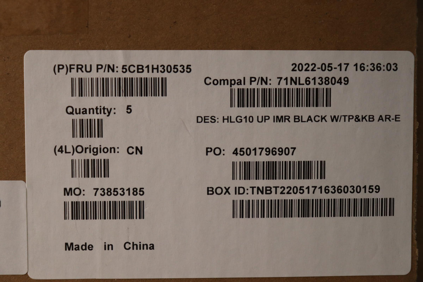 Lenovo Cover Upper Case Assembly Ara - 5CB1H30535