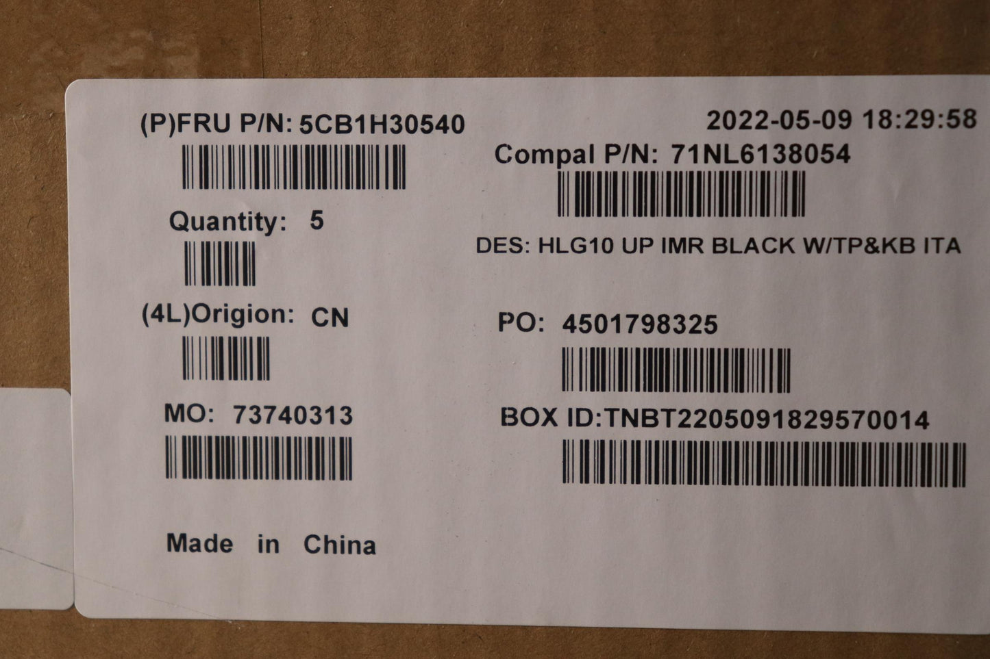 Lenovo Cover Upper Case Assembly Ita - 5CB1H30540
