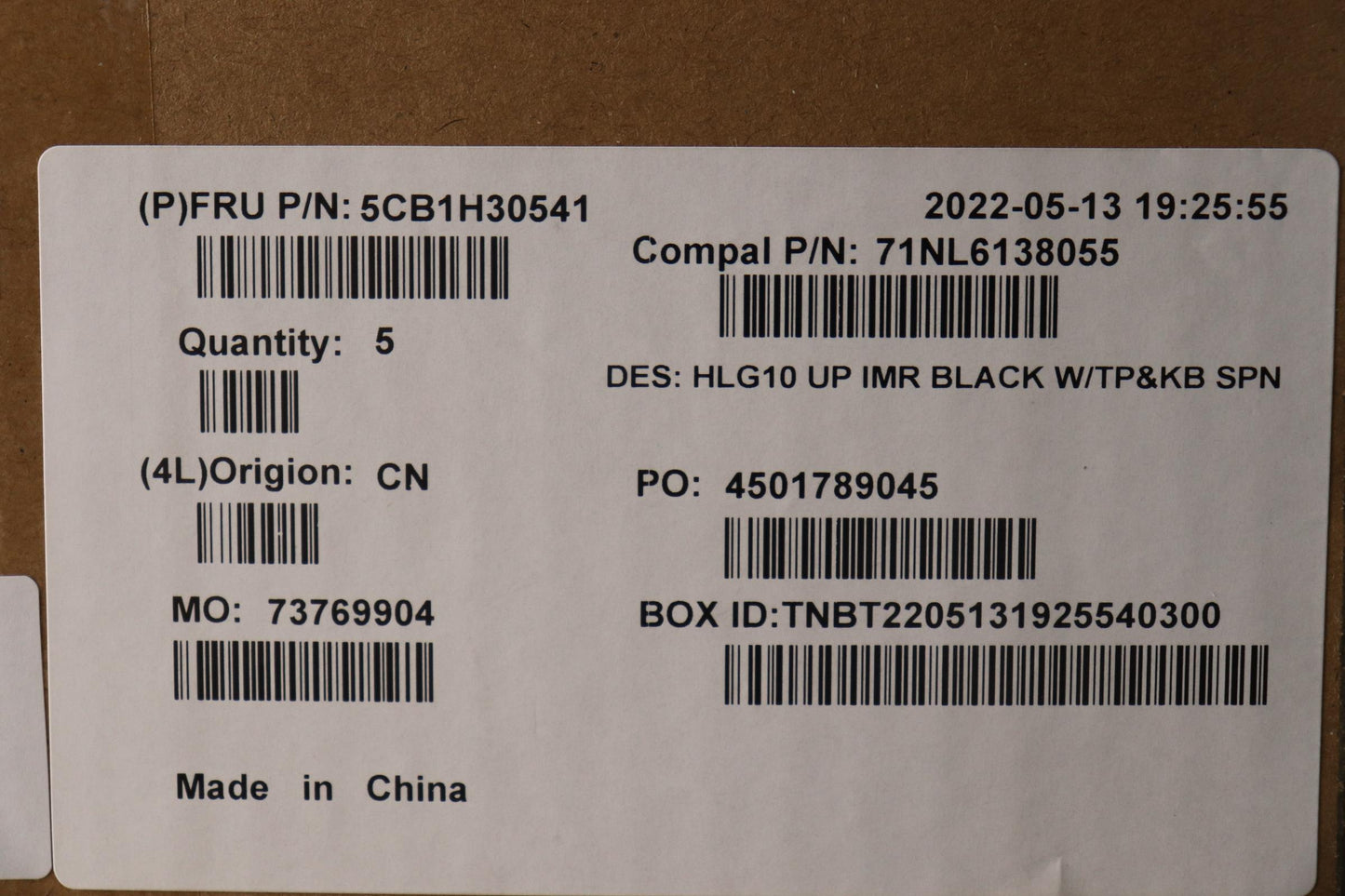Lenovo Cover Upper Case Assembly Spa - 5CB1H30541