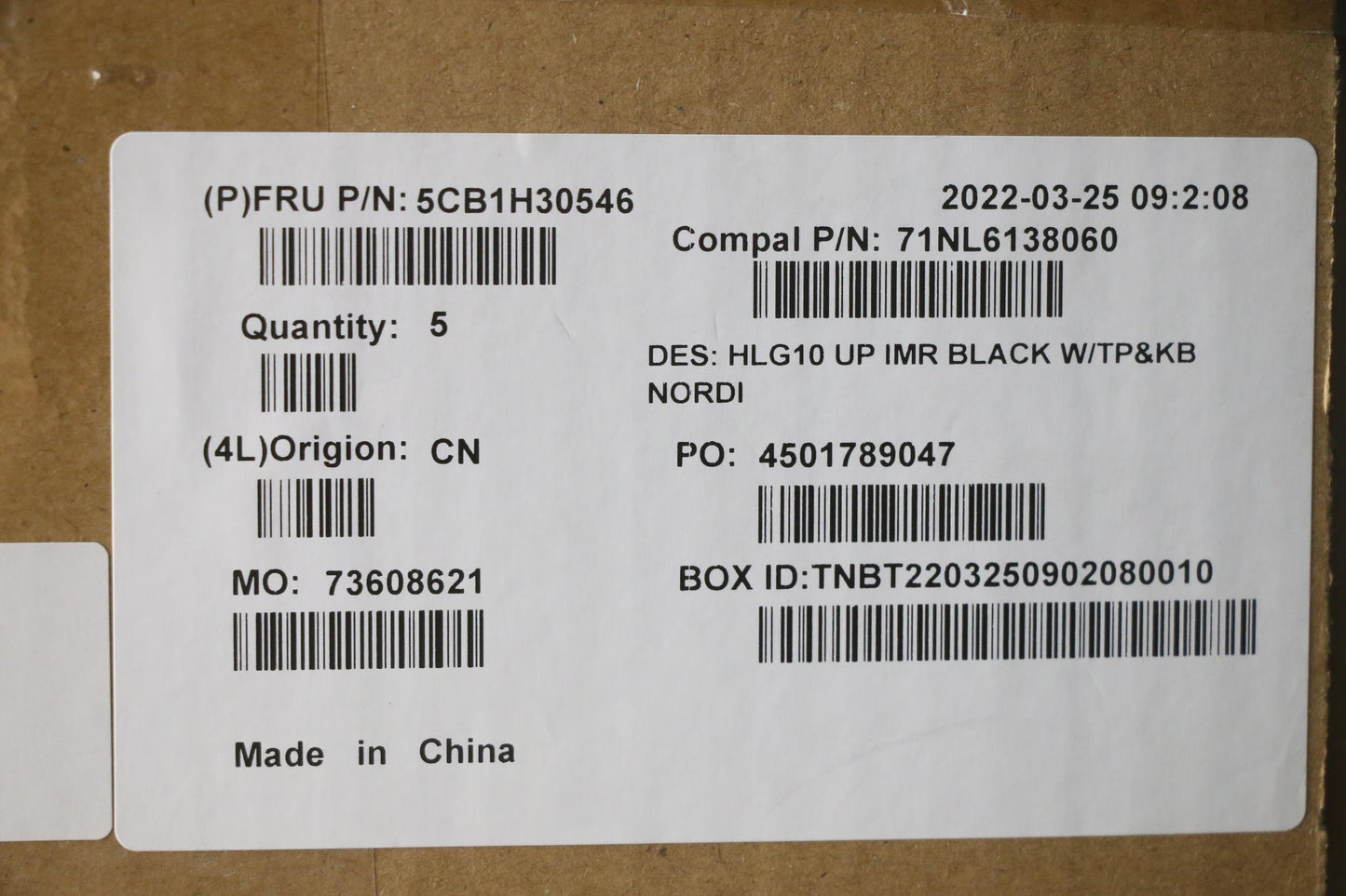 Lenovo Cover Upper Case Assembly Nord - 5CB1H30546