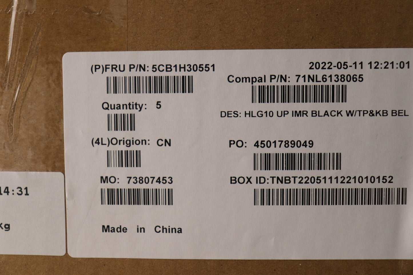 Lenovo Cover Upper Case Assembly Bel - 5CB1H30551