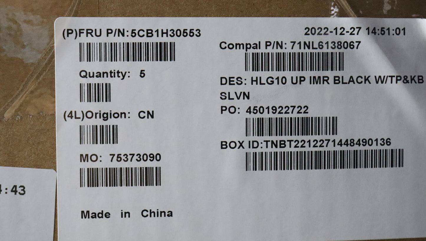 Lenovo Cover Upper Case Assembly Slv - 5CB1H30553