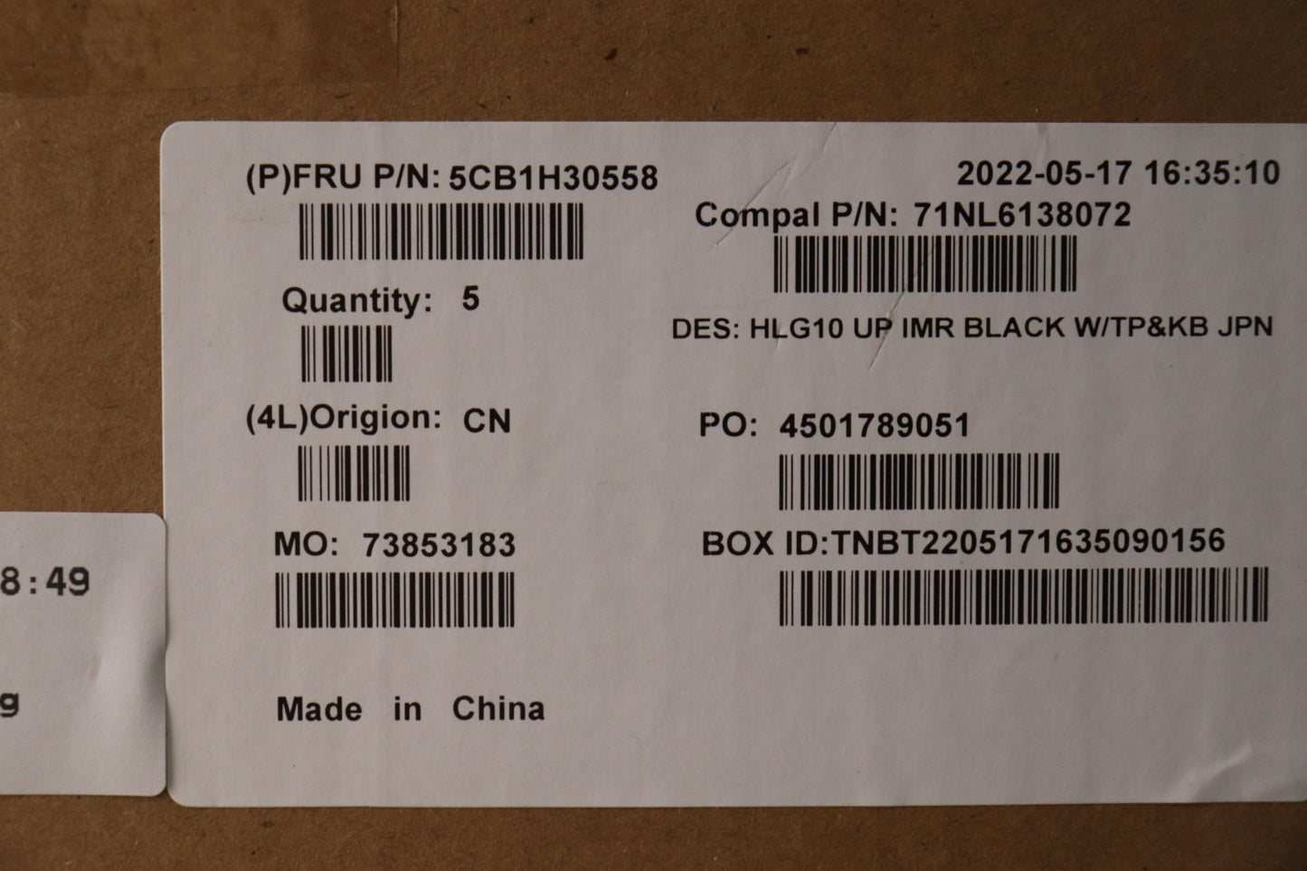 Lenovo Cover Upper Case Assembly Jpn - 5CB1H30558