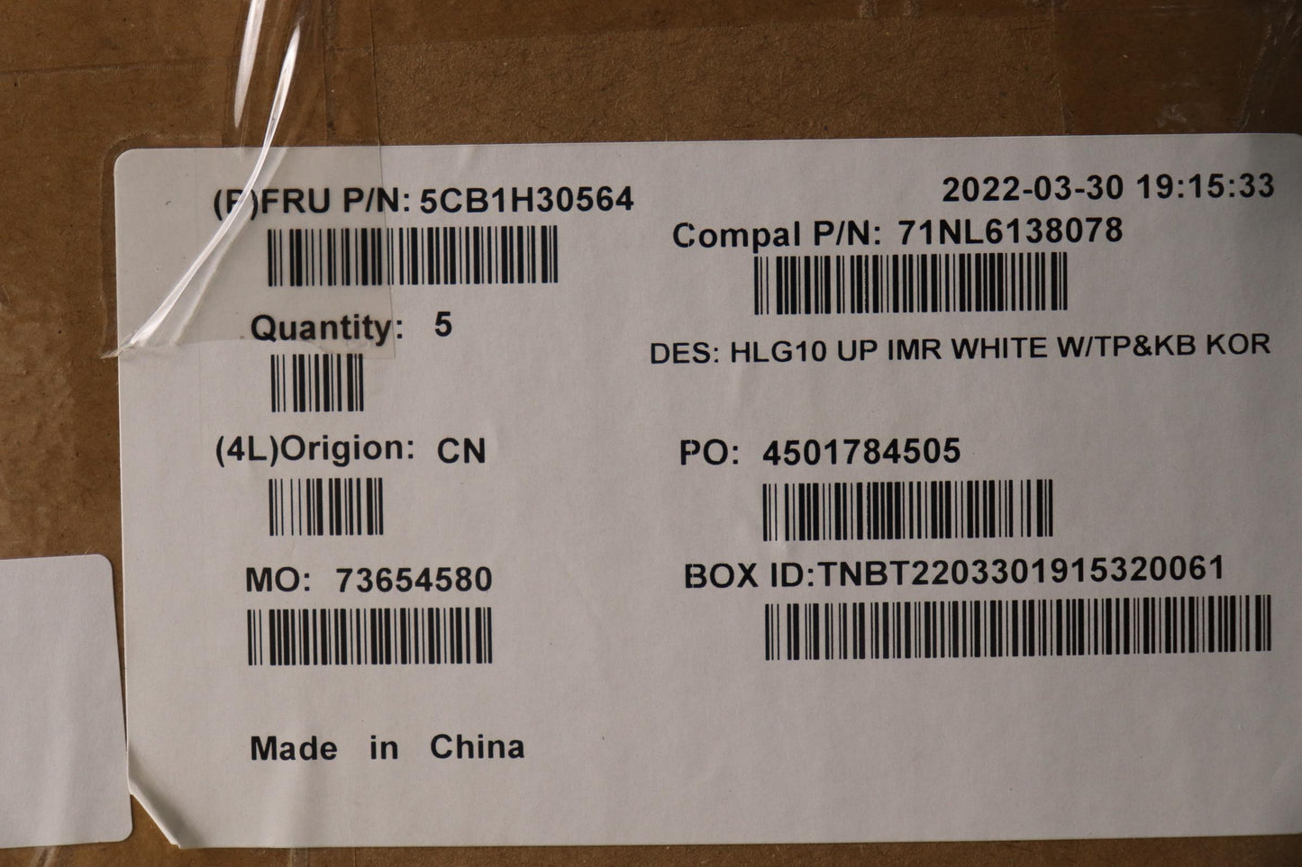 Lenovo Cover Upper Case Assembly Kor - 5CB1H30564