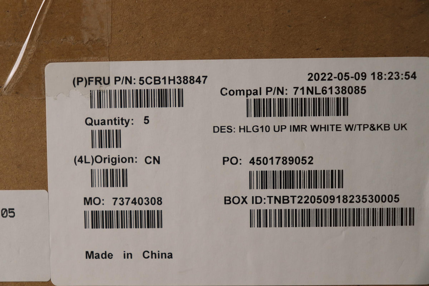 Lenovo Cover Upper Case Assembly Uke - 5CB1H38847