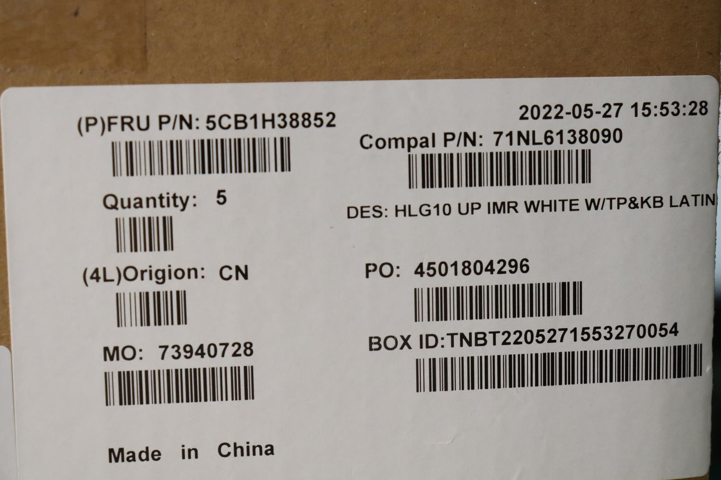 Lenovo Cover Upper Case Assembly La S - 5CB1H38852