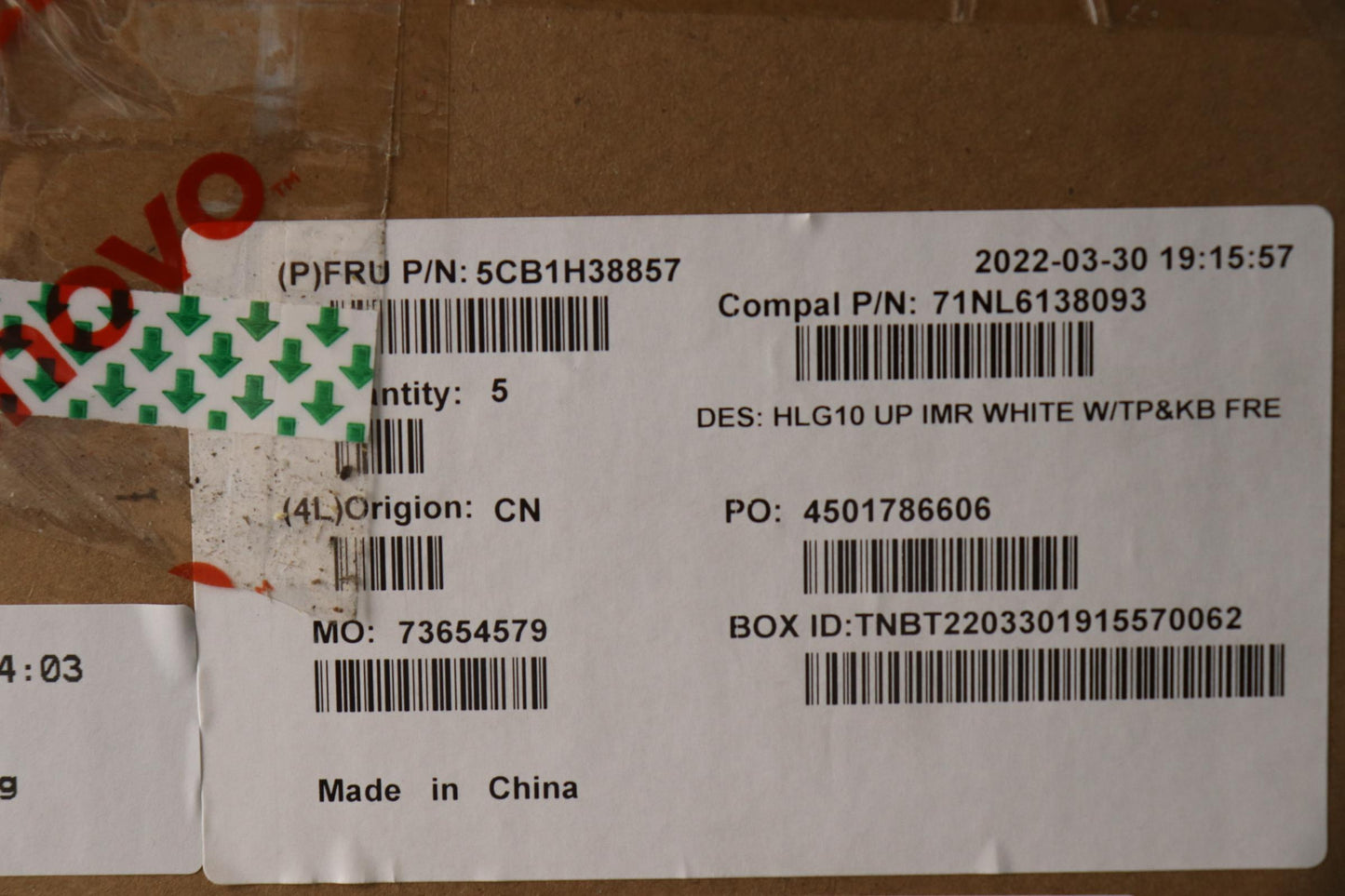 Lenovo Cover Upper Case Assembly Fra - 5CB1H38857