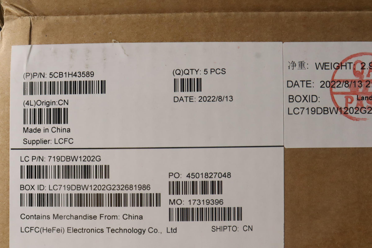 Lenovo Cover Upper Case Asmusa Eng L8 - 5CB1H43589