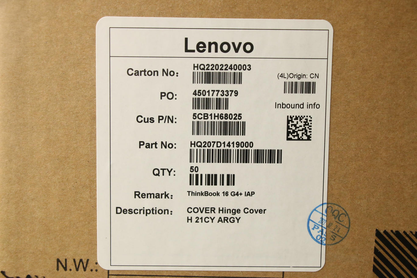 Lenovo Cover Hinge Cover H 21Cy Argy - 5CB1H68025
