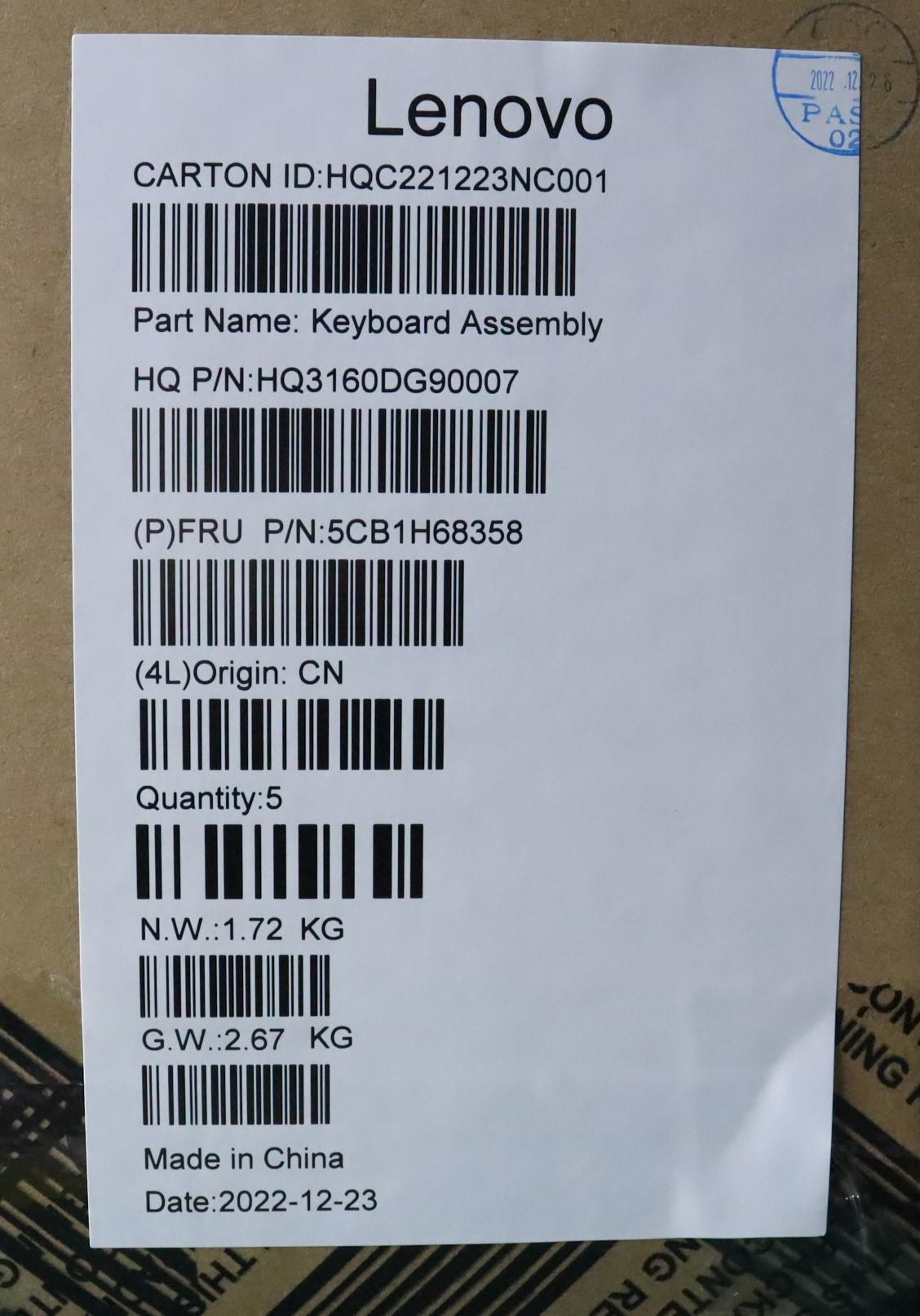 Lenovo Cover Upper Case Asmfrah21Cxnf - 5CB1H68358