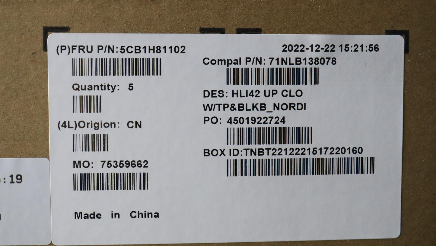 Lenovo Cover Uppercaseasmnordic C82Sh - 5CB1H81102