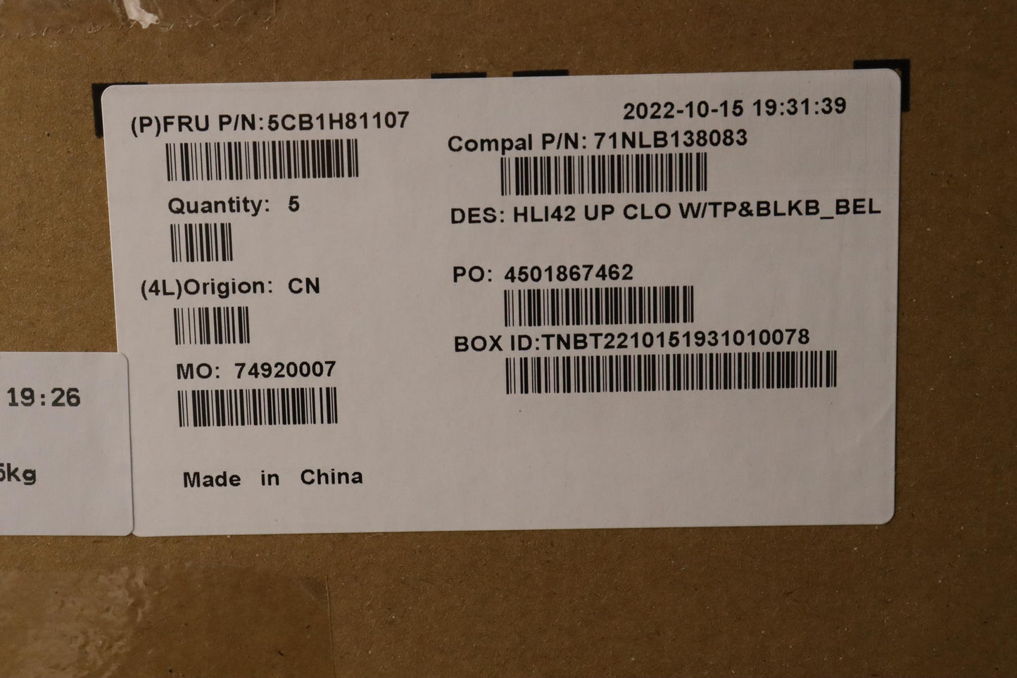 Lenovo Cover Uppercaseasmbel C82Sh Cl - 5CB1H81107
