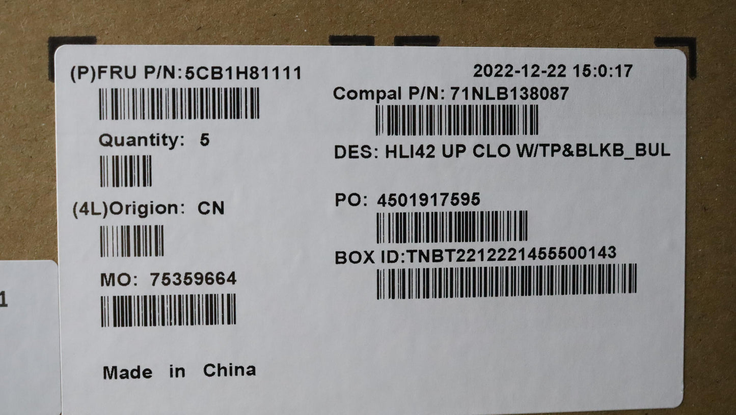 Lenovo Cover Uppercaseasmbul C82Sh Cl - 5CB1H81111